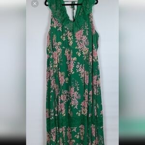 Torrid Green Floral Maxi Dress